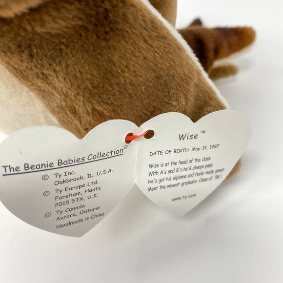 TY Vintage Owl "Wise" Beanie Baby - Picture 3 of 10